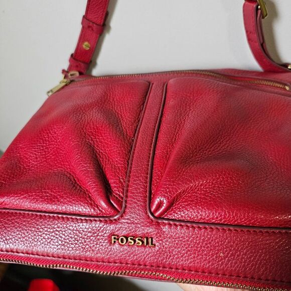 Fossil Red Crossbody Bag Everyday Essential - Picture 5 of 16